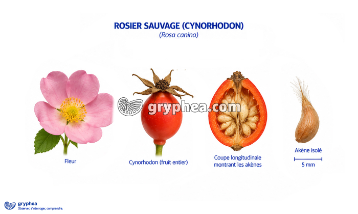 Fruit du Rosier sauvage (cynorhodon) - gryphea.org